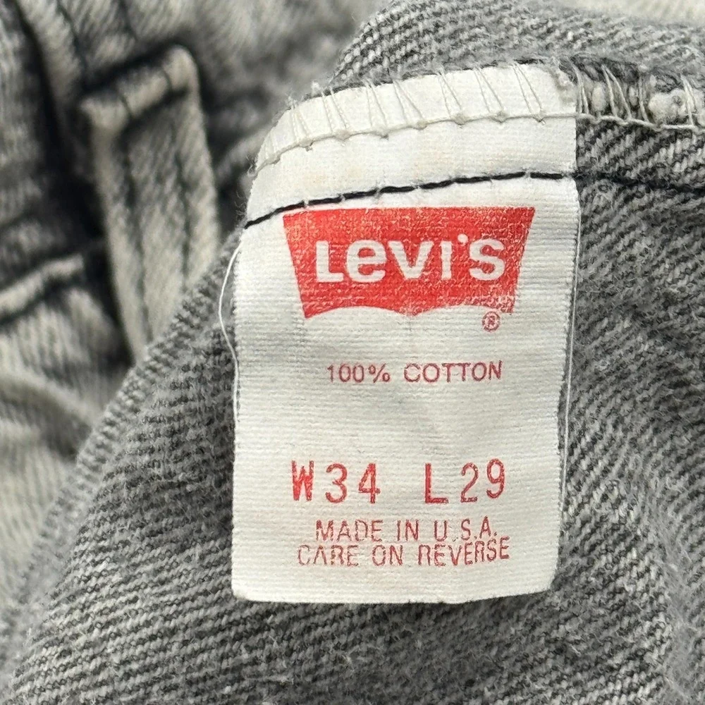 Vintage Levis 540 Jeans Mens 34x29 Fit 32x28 Gray Relaxed Acid Wash USA Made 80s